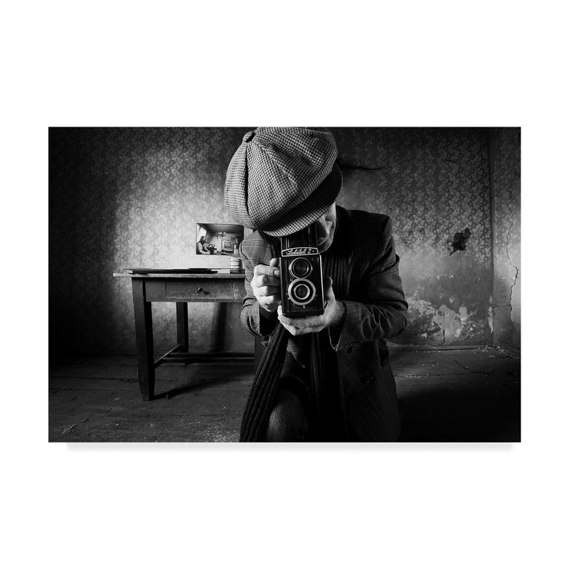 'The Shot Camera' Photographic Print on Wrapped Canvas, 12" H x 19" W x 2" D