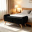 Banc de rangement noir en velours côtelé moderne 57,1 po-444463718