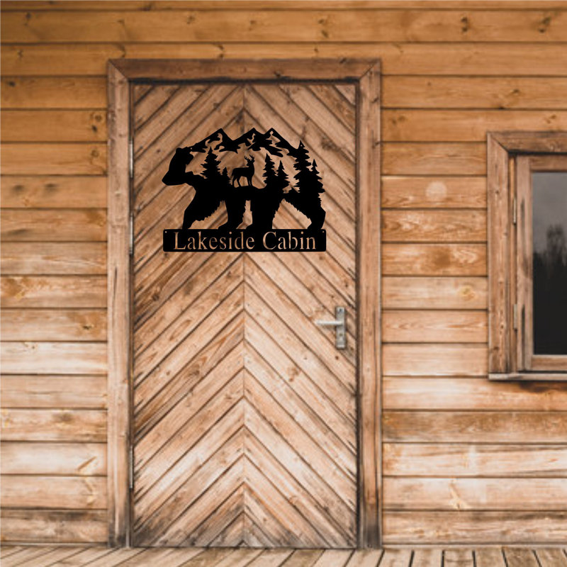Décoration murale monogramme Bear in Nature, H 18,5 po x l 24 po x P 0,25 po, Oui