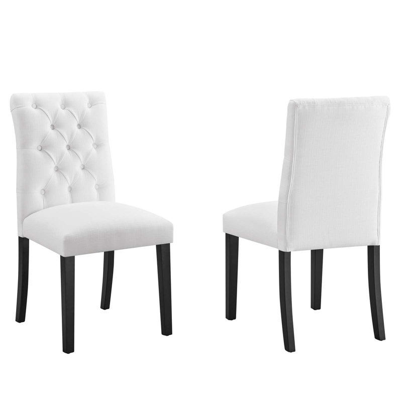 Modway Duchess Dining Chair Vinyl Set of 2, White