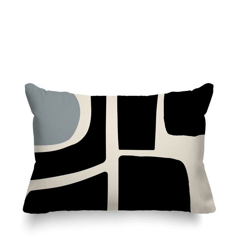 Coussin intérieur / extérieur en polyester filé Banksy, Gris, H 14 po x l 20 po