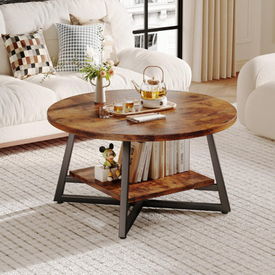 Modern Wood Round Center Table for Living Room