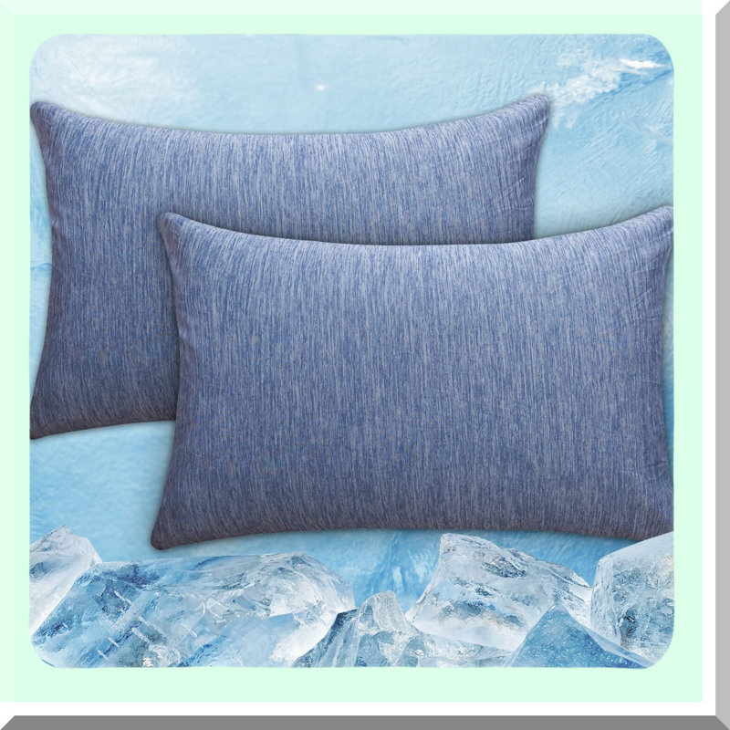 Pillowcase Set - Hair-Friendly Pillow Covers 2 Pack - Zippered Silky Pillow Covers - Upgrade to Silk Pillowcases, Blue