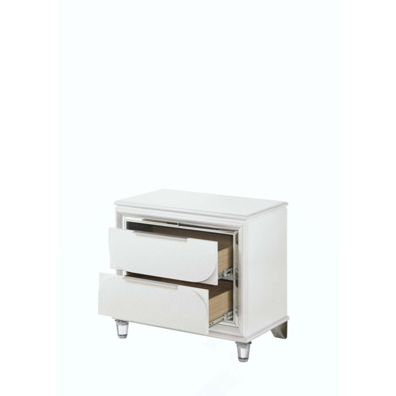Table de chevet moderne avec pieds en cristal acrylique et tiroirs spacieux pour un rangement élégant