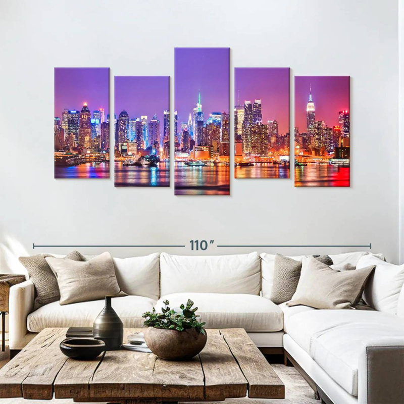 'New York At Night, 48" H x 94" W