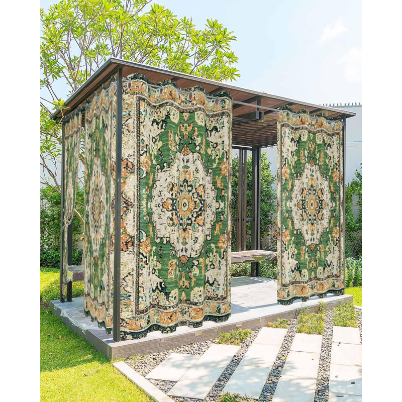 Rideaux extérieurs ombrés vert Boho