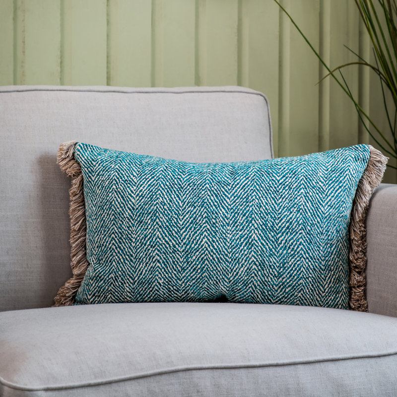 Chevron Cushion, Azure Blue