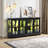 Glass Display Cabinet With Led Lighting Adjustable Glass Shelves Vintage 4-Door Collectible Showcase-1244279852