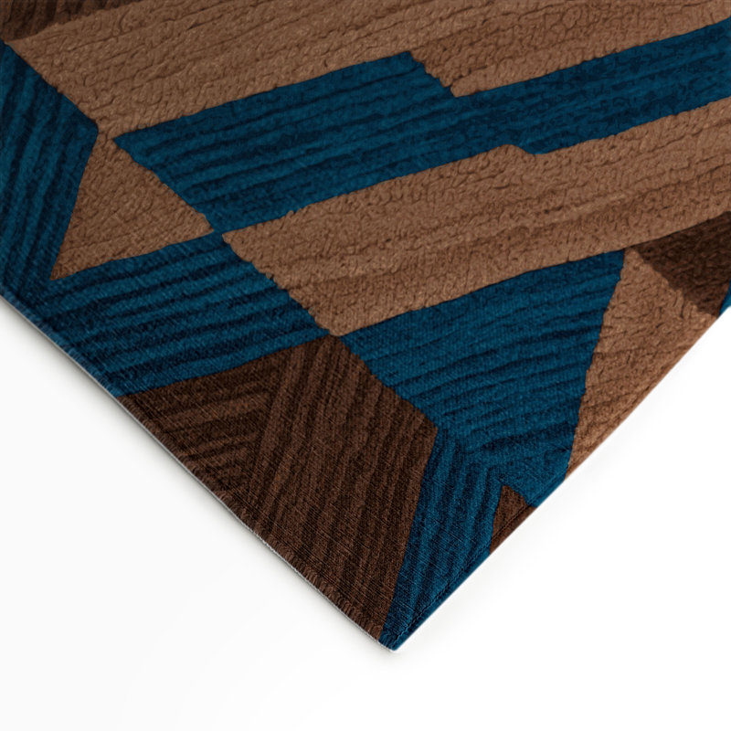 Checkered Green Indoor and Outdoor Area Rug, Rectangle 5' x 7'