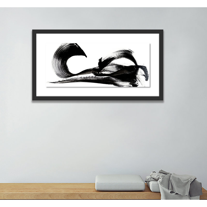 Gentle Emotion Print by Johan Gert Manschot, Black, 20" H x 40" W x 2.5" D