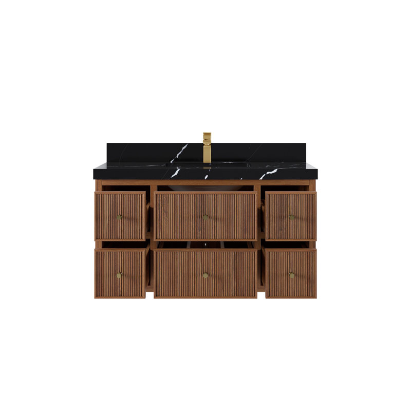 Ensemble de meuble-lavabo simple 42 po Sonoma, Noir Calacatta