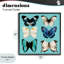 Six différents papillons sur fond turquoise, estampe numérique, design par Metka Hiti-1428303646-1428303618