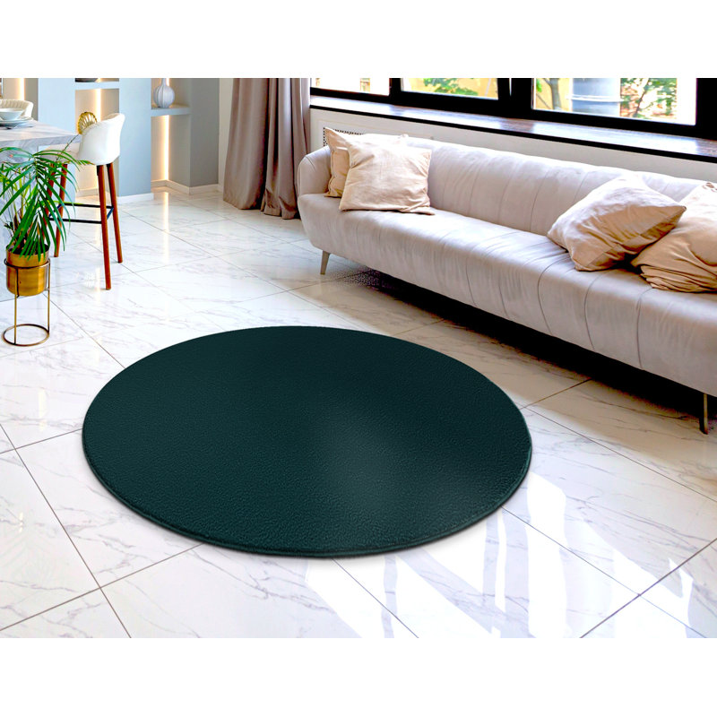 Pacificia Solid Colour Area Rug, Round, 120cm, Green