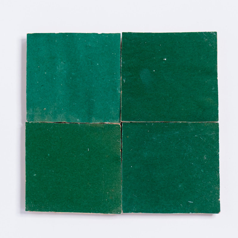 Zelig 4" x 4" Moroccan Wall & Floor Tile, Dark Green