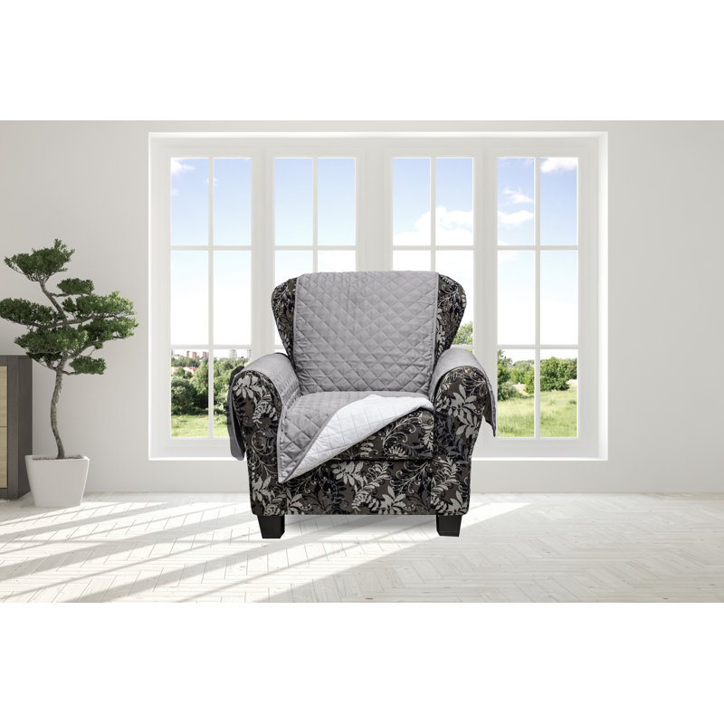Housse pour fauteuil à coussins carrés / rectangulaires, Gris, H 75 po x l 92 po x P 23 po