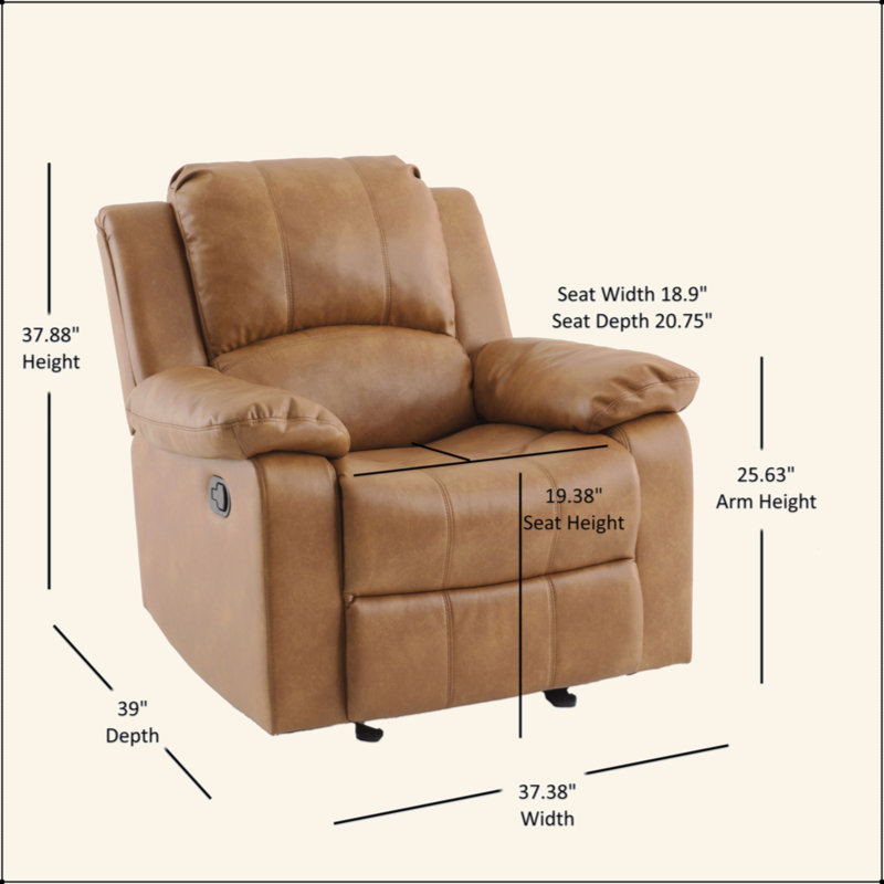 Fauteuil inclinable et oscillant en cuir Charlotte