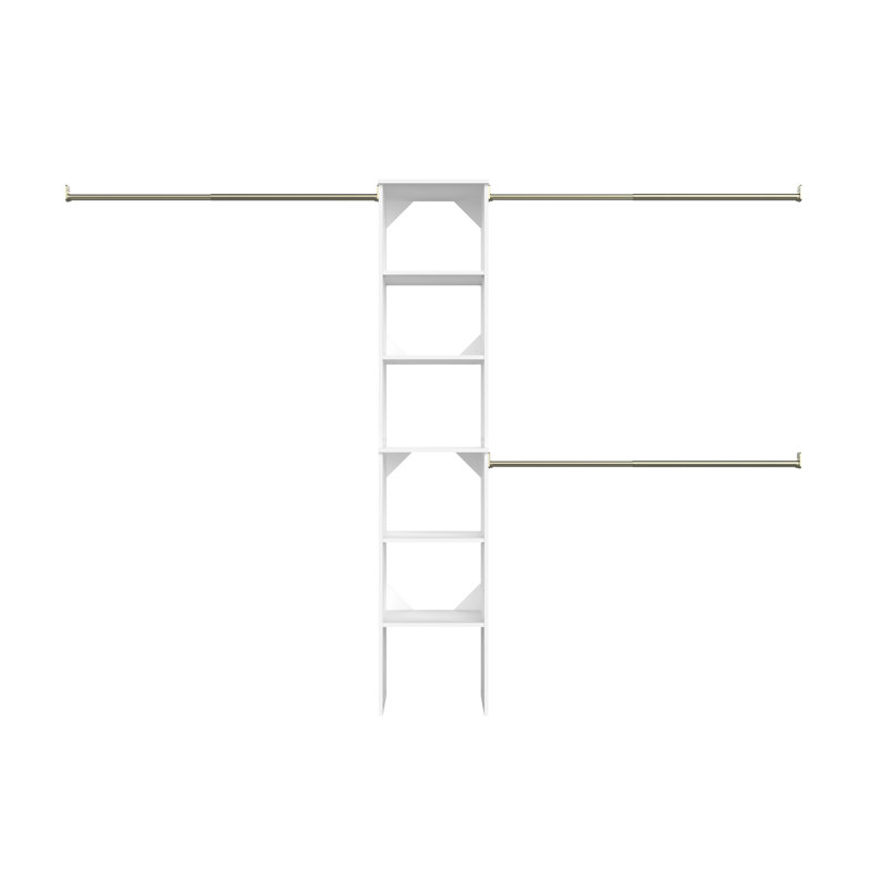SuiteSymphony 77" to 113" Closet System Starter Kit, Pure White/White