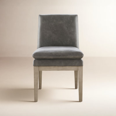 Bethea Genuine Leather Oak Dining Chair