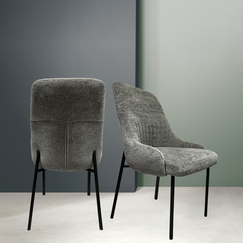 Ensemble de 2 chaises de salle à manger en tissu Upholstery Boucle