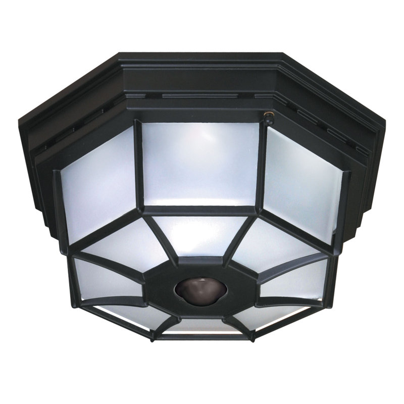 Sundown Glass Flush Mount, Black