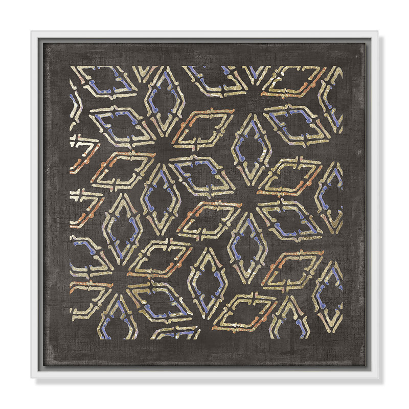 «Golden Folklore I» par Aimee Wilson, Blanc, H 17,5 po x l 17,5 po