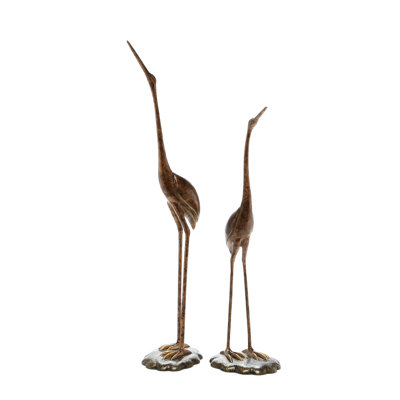 Sansbury Bird Crane Metal Garden Statue