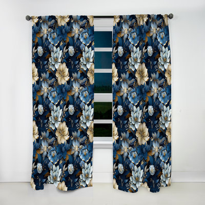 Floral Tropical Tranquility Vibes I - Cottage Curtain - Velvet Room Darkening - 1 Panel