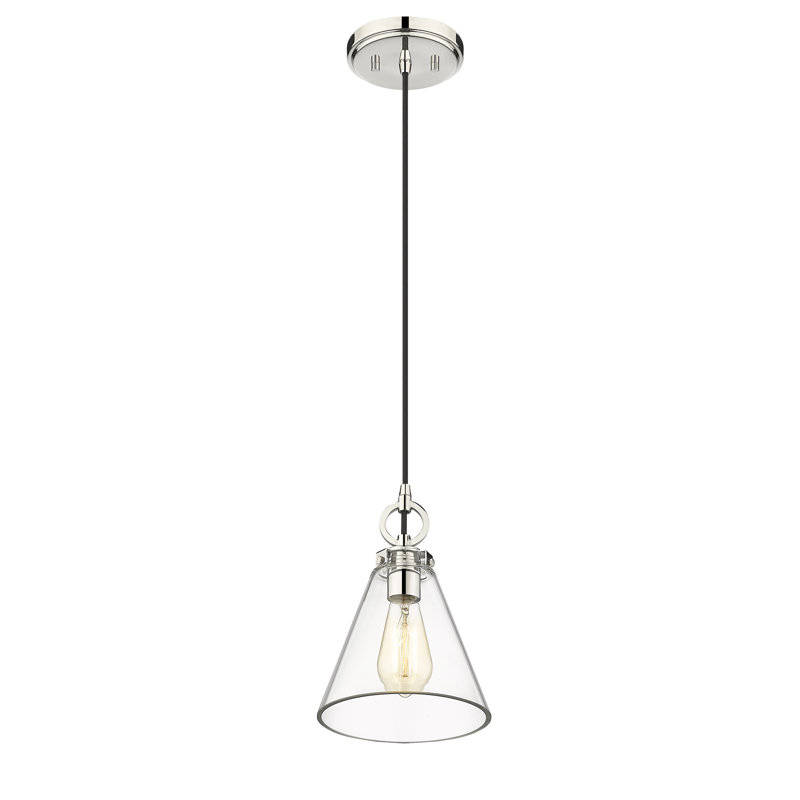 Wales 1 - Light Single Pendant, Polished Nickel, 121.5" H x 8" W x 8" D