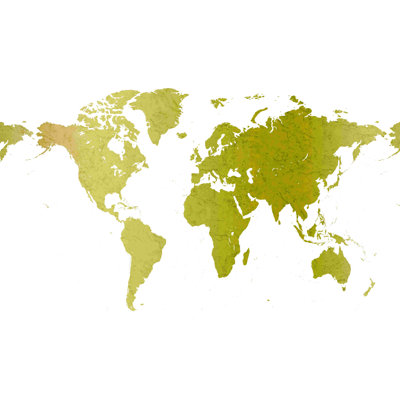 Carte du monde blanche et or - impression sur toile tendue
