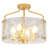 4 - Light Modern Glass Drum Semi Flush Mount Ceiling Light Fixture For Kitchen Bedroom Entryway Hallway-548335848