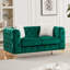 Canapé à compression, velours vert, Chesterfield