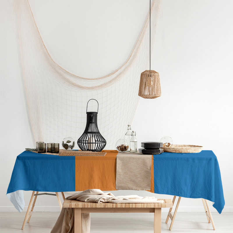 Nappe basket New Orleans, New York, bleu / orange / bleu