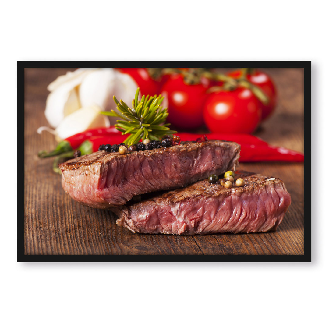 Gerahmtes Poster Saftiges Pfeffer Steak