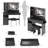 41" Large Size Left Drawer Desktop Vanity Table+Cushioned Stool Dresser Set-631448540