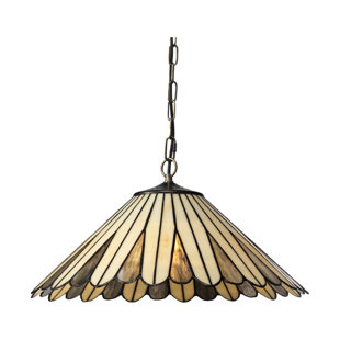 Edelare 1 - Light Beige/Smoke Glass Cone Pendant