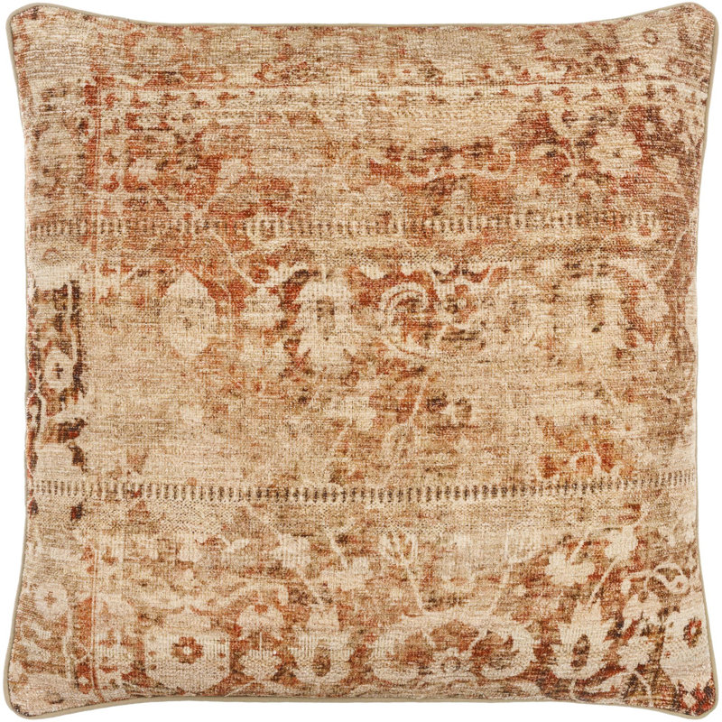 Nelly 20" Light Wood Cotton Square Accent Pillow