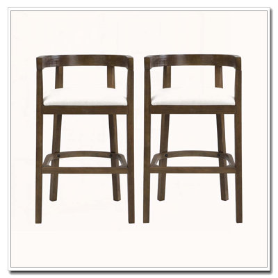 Tabouret de comptoir en bois d'hévéa
