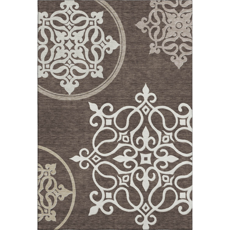 Premium Machine Washable Prisco Chocolate Rug