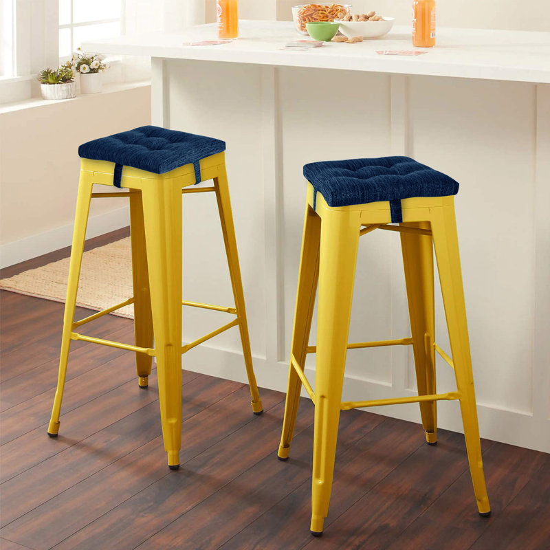 Coussin de chaise de tabouret de bar, Bleu foncé, 11,8 po x 11,8 po