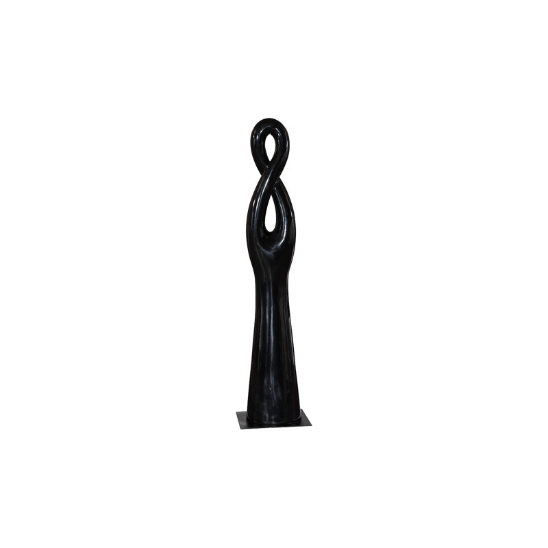 Sculpture torsadée, gelcoat, Noir, noir, noir, noir