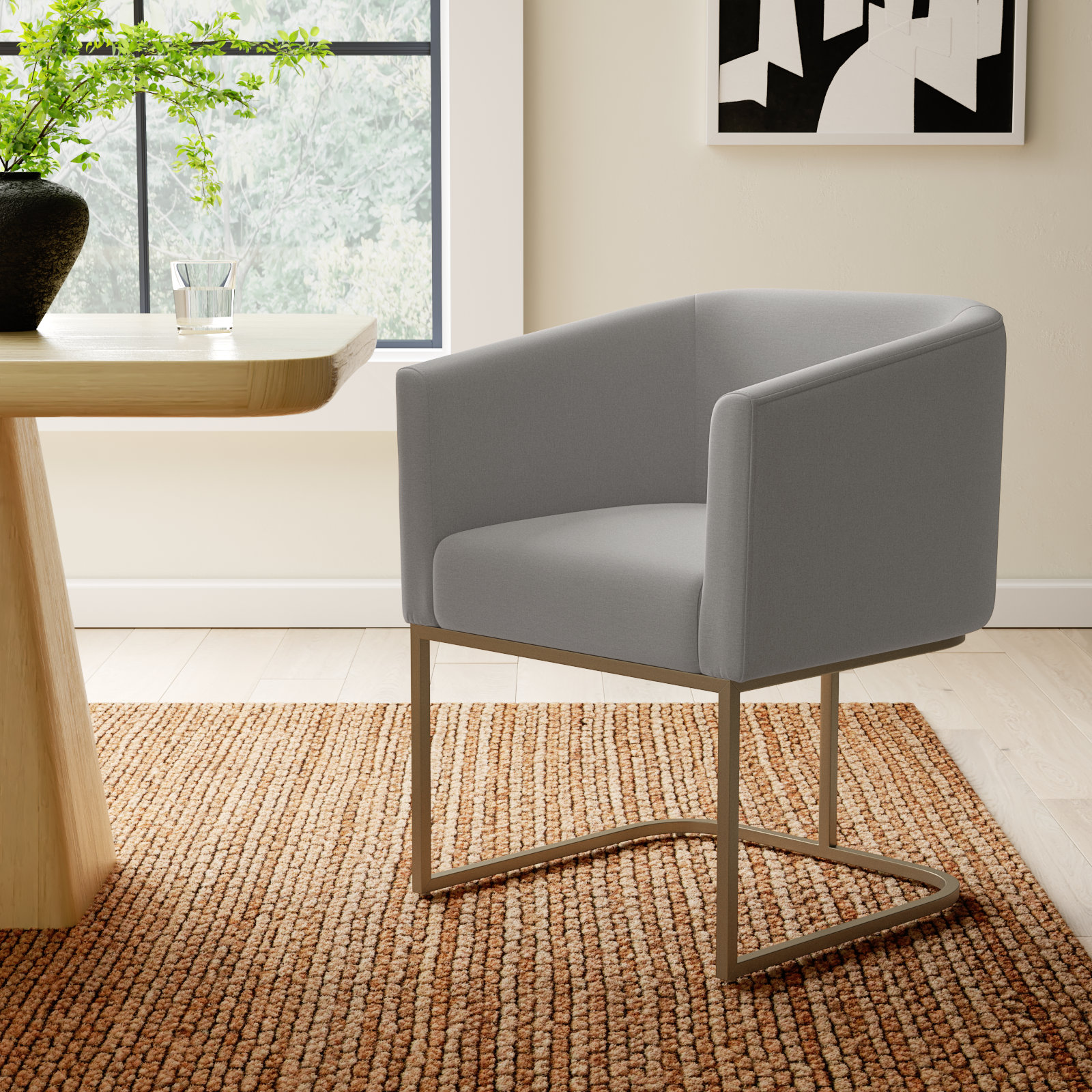 Echo Dining Armchair, Medium Grey