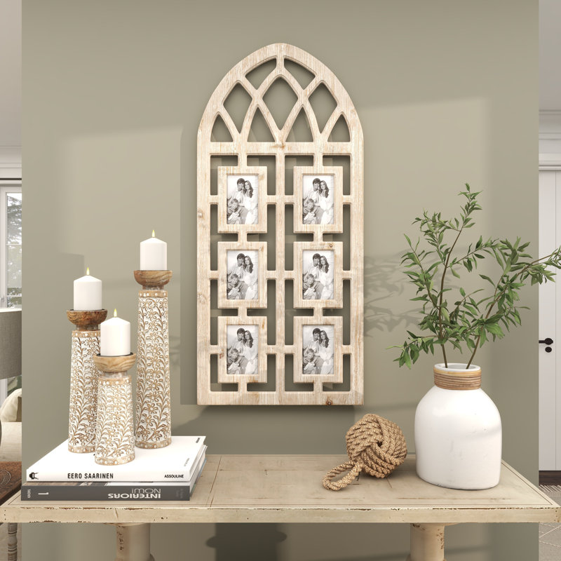 Knaack 4" X 6" Gilded Wood Collage Frame in Light Brown/Whitewashed