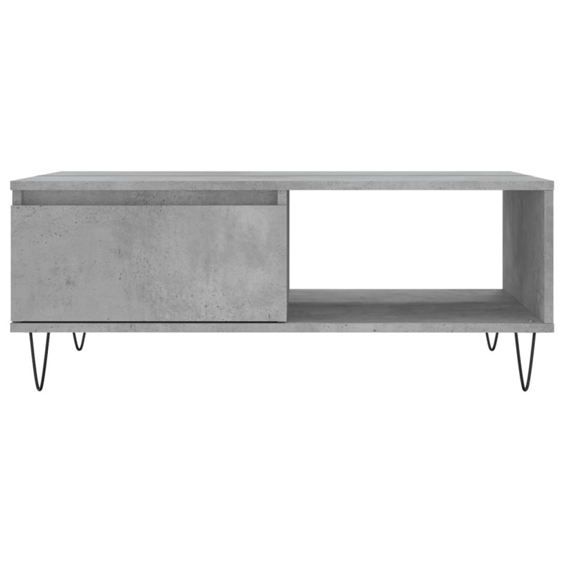 Gilbrae Four Leg Coffee Table with Storage, Concrete Grey