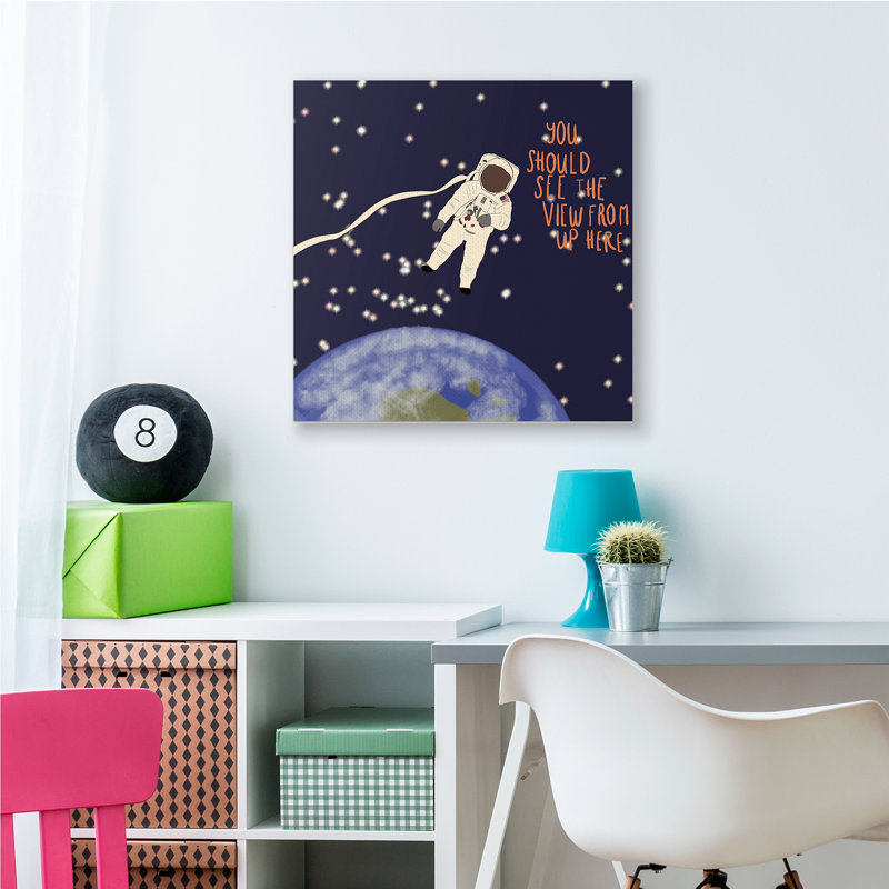 «The View From Up Here», astronaute de l'espace, Toile tendue, H 36 po x l 36 po