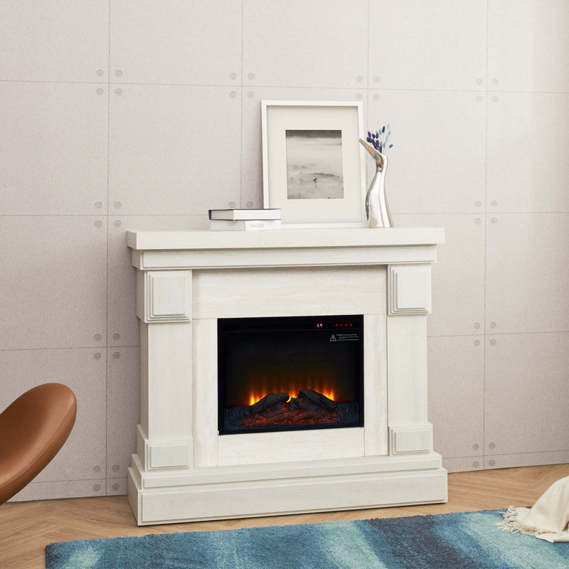 Versanora 102.9cm W Electric Fireplace with 4600 BTU, Grey