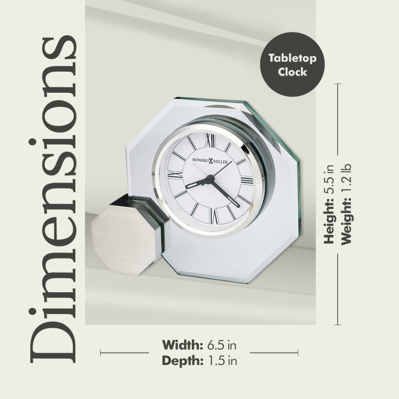 Horloge de table Legend, Argent massif brossé