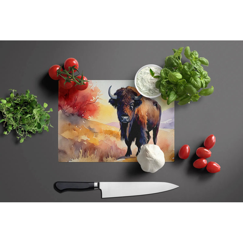 Planche à découper décorative en verre trempé avec œuvre d'art vibrante, planche à découper antidérapante pour la cuisine