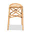 Tabouret de style bohémien moderne fabriqué à partir d'un siège plié naturel avec pieds croisés en angle, entièrement assemblé, brun 18,39 po de largeur, 12,93 po de profondeur, 18,3 po de hauteur, 4,18 lb de largeur et de profondeur