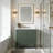 36" Freestanding Bathroom Vanity, Carrara Marble Top, Soft-Close Drawers, Fully Assembled, Gray/White/Green Finish-114194425-115161345