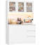 Satavia 70.9'' Kitchen Pantry with LED Lights and Charging Station, Microwave Shelf-537543756